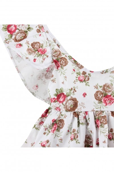 SKCC002 Order printed ruffled dresses for infants and young children Order children's dresses online Supply floral ruffled dresses detail view-5